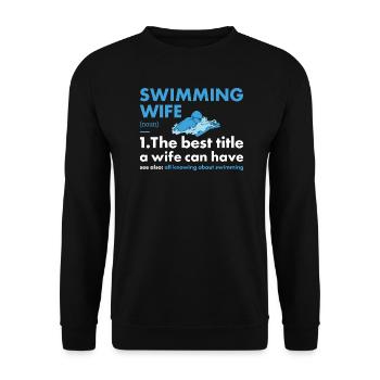 Sport Wife Swimming - Unisex Pullover - Schwarz - Vorne - Alina (178cm) & Michal (187cm)