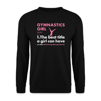 Sport Girl Gymnastics - Unisex Pullover - Schwarz - Vorne - Alina (178cm) & Michal (187cm)