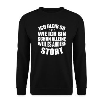 Selbstbewusster Humor - Unisex Pullover - Schwarz - Vorne - Alina (178cm) & Michal (187cm)