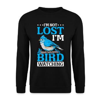 I'm Not Lost I'm Bird Watching 3 - Unisex Pullover - Schwarz - Vorne - Alina (178cm) & Michal (187cm)