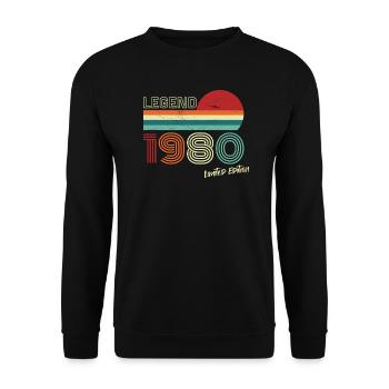 Legend 1980's Birthday Shirt Gift Anniversary - Unisex Sweatshirt - black - Front - Alina (178cm) & Michal (187cm)