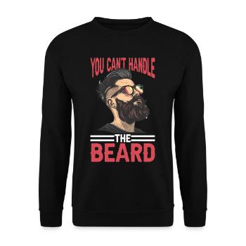 You Can't Handle The Beard 2 - Unisex Pullover - Schwarz - Vorne - Alina (178cm) & Michal (187cm)