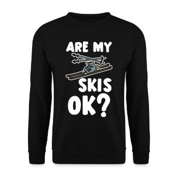 Are My Skis Ok 2 - Unisex Pullover - Schwarz - Vorne - Alina (178cm) & Michal (187cm)