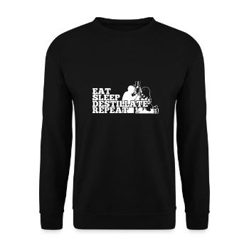Eat sleep distillates repeat - Unisex Sweatshirt - black - Front - Alina (178cm) & Michal (187cm)