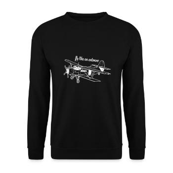Antonov An-2 Flugzeug Doppeldecker UdSSR Geschenk - Unisex Pullover - Schwarz - Vorne - Alina (178cm) & Michal (187cm)