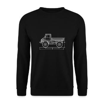 Unimog - Oldtimer - Offroad - Dispositif moteur universel - Sweat-shirt Unisexe - noir - Devant - Alina (178cm) & Michal (187cm)