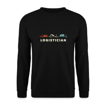 Logistics Logistician Heartbeta - Unisex Sweatshirt - black - Front - Alina (178cm) & Michal (187cm)