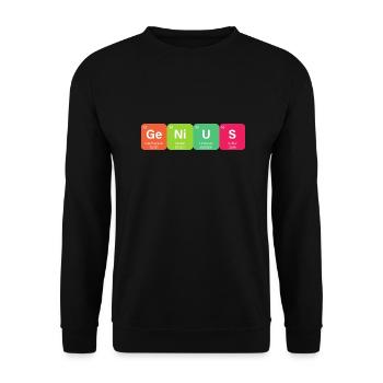 Genius Periodensystem Element - Unisex Pullover - Schwarz - Vorne - Alina (178cm) & Michal (187cm)