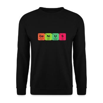 Genius Periodensystem Element - Unisex Pullover - Schwarz - Vorne - Alina (178cm) & Michal (187cm)