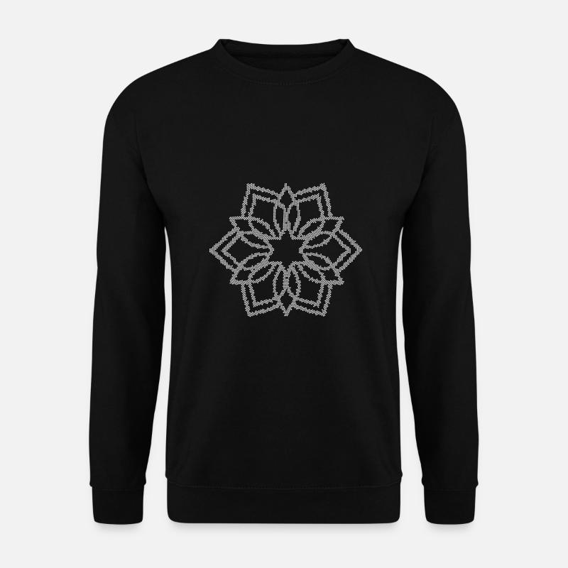 Mosaik Mandala Blume - Unisex Pullover - Schwarz