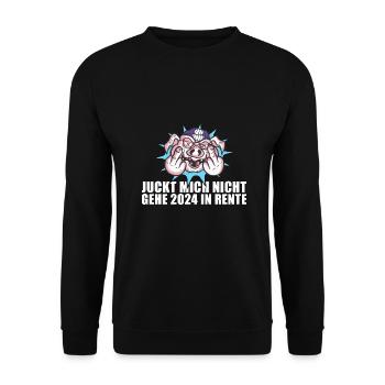 Juckt Mich Nicht Gehe 2024 In Rente Rente 2024 - Unisex Pullover - Schwarz - Vorne - Alina (178cm) & Michal (187cm)
