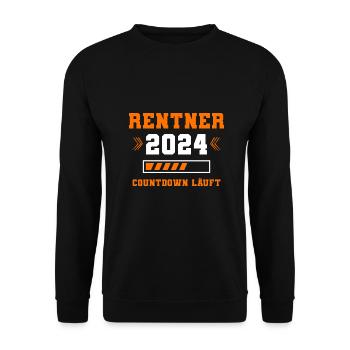 Rentner 2024 Countdown Läuft Rente 2024 - Unisex Pullover - Schwarz - Vorne - Alina (178cm) & Michal (187cm)