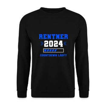Rentner 2024 Countdown Läuft Rente 2024 - Unisex Pullover - Schwarz - Vorne - Alina (178cm) & Michal (187cm)