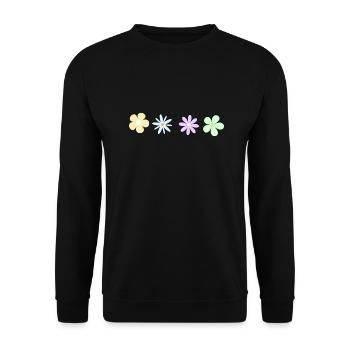Minimalist flowers - Unisex Sweatshirt - black - Front - Alina (178cm) & Michal (187cm)