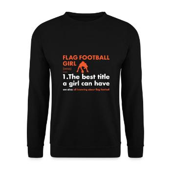 Sport Girl Définition Flag Football - Sweat-shirt Unisexe - noir - Devant - Alina (178cm) & Michal (187cm)