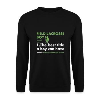 Sport Boy Definition Field Lacrosse - Unisex Sweatshirt - black - Front - Alina (178cm) & Michal (187cm)