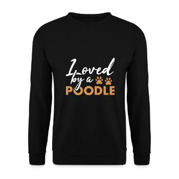 Loved By A Poodle - Unisex Sweatshirt - black - Front - Alina (178cm) & Michal (187cm)