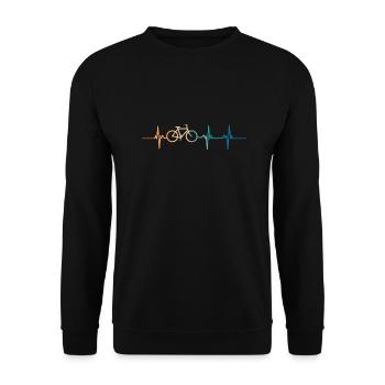 Heartbeat Fahrrad - Unisex Pullover - Schwarz - Vorne - Alina (178cm) & Michal (187cm)
