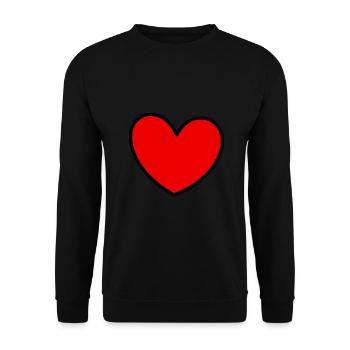 Valentines Red Heart, Valentine's Day - Unisex Sweatshirt - black - Front - Alina (178cm) & Michal (187cm)