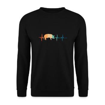 Pig heartbeat - Unisex Sweatshirt - black - Front - Alina (178cm) & Michal (187cm)