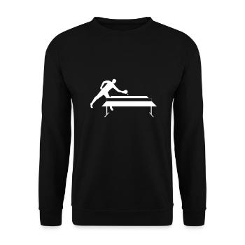 Joueur à table de ping-pong - Sweat-shirt Unisexe - noir - Devant - Alina (178cm) & Michal (187cm)