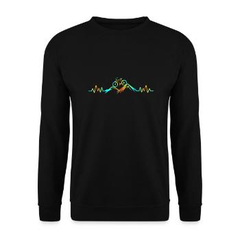 Mountain - Heartbeat - Mountain biking - Unisex Sweatshirt - black - Front - Alina (178cm) & Michal (187cm)