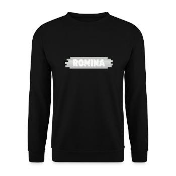 Name Romina - Unisex Pullover - Schwarz - Vorne - Alina (178cm) & Michal (187cm)