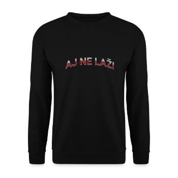 AJ NE LAŽI - Unisex Pullover - Schwarz - Vorne - Alina (178cm) & Michal (187cm)
