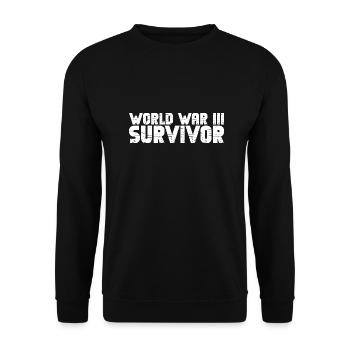 I Survived World War 3 Funny Humor WW3 - Unisex Sweatshirt - black - Front - Alina (178cm) & Michal (187cm)