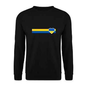 Ukraine ruban bleu-jaune avec cœur - Sweat-shirt Unisexe - noir - Devant - Alina (178cm) & Michal (187cm)