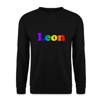 Leon - Unisex Sweatshirt - black - Front - Alina (178cm) & Michal (187cm)