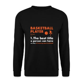 Sports Player Definition Basketball - Unisex Sweatshirt - black - Front - Alina (178cm) & Michal (187cm)