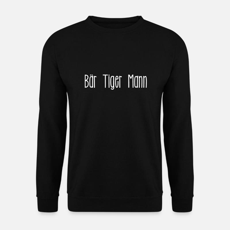Bär Tiger Mann - bärtiger Mann - Vatertag - Unisex Pullover - Schwarz