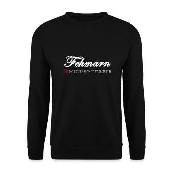 Fehmarn Koordinaten - Unisex Pullover - Schwarz - Vorne - Alina (178cm) & Michal (187cm)
