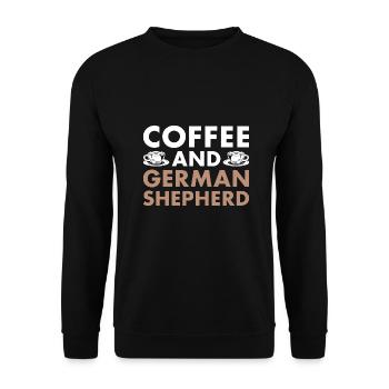 Coffee And German Shepherd - Unisex Sweatshirt - black - Front - Alina (178cm) & Michal (187cm)