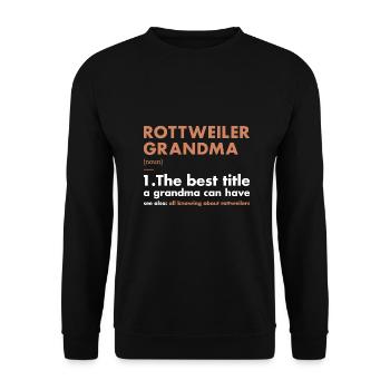 Rottweiler Grandma Definition - Unisex Pullover - Schwarz - Vorne - Alina (178cm) & Michal (187cm)