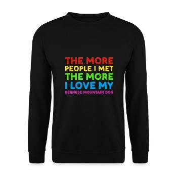 People I Met I Love Bernese Mountain Dog - Unisex Sweatshirt - black - Front - Alina (178cm) & Michal (187cm)