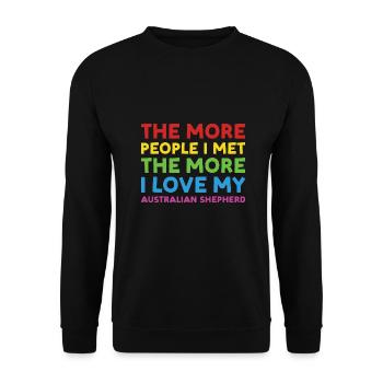 Dog More People I Met The More I Love My Aussie - Unisex Pullover - Schwarz - Vorne - Alina (178cm) & Michal (187cm)