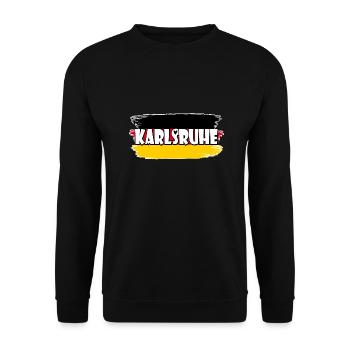 Karlsruhe Deutschland Flagge - Unisex Pullover - Schwarz - Vorne - Alina (178cm) & Michal (187cm)