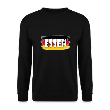 Essen Stadt Deutschland Flagge - Unisex Pullover - Schwarz - Vorne - Alina (178cm) & Michal (187cm)