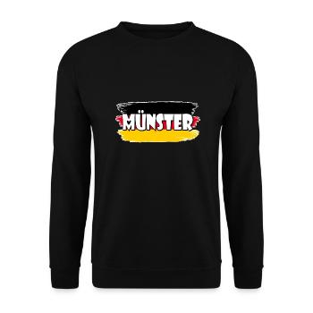 Münster Deutschland Flagge - Unisex Pullover - Schwarz - Vorne - Alina (178cm) & Michal (187cm)