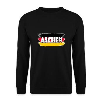 Aachen Deutschland Flagge - Unisex Pullover - Schwarz - Vorne - Alina (178cm) & Michal (187cm)