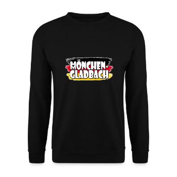 Mönchengladbach Deutschland Flagge - Unisex Pullover - Schwarz - Vorne - Alina (178cm) & Michal (187cm)