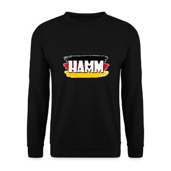 Flag of Hamm Germany - Unisex Sweatshirt - black - Front - Alina (178cm) & Michal (187cm)