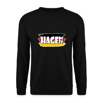Hagen Germany Flag - Unisex Sweatshirt - black - Front - Alina (178cm) & Michal (187cm)