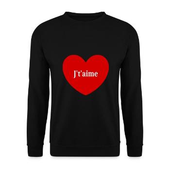 cœur rouge St. Valentin - Sweat-shirt Unisexe - noir - Devant - Alina (178cm) & Michal (187cm)