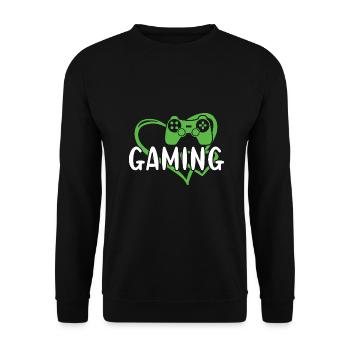 Gamer Heart Gaming - Unisex Pullover - Schwarz - Vorne - Alina (178cm) & Michal (187cm)