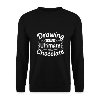 Funny Art Painter Drawing My Ultimate Chocolate - Unisex Sweatshirt - black - Front - Alina (178cm) & Michal (187cm)