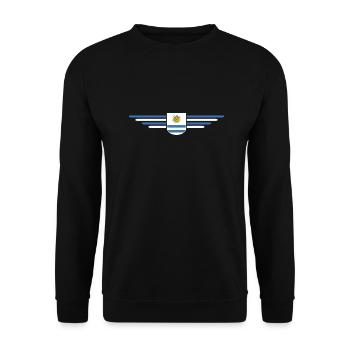Uruguay T-Shirt – Perfect for Fans - Unisex Sweatshirt - black - Front - Alina (178cm) & Michal (187cm)