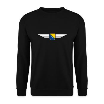 Bosnien & Herzegowina T-Shirt - Unisex Pullover - Schwarz - Vorne - Alina (178cm) & Michal (187cm)